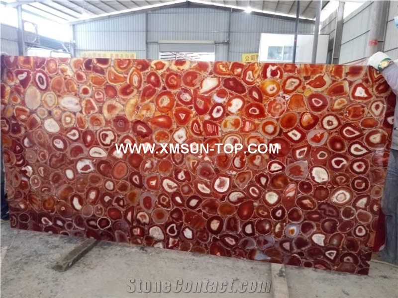 Red Agate with Gold Line Semiprecious Stone Slab&Gangsaw Big Slab&Customized/Gemstone for Wall Covering&Flooring/Red Semi Precious Stone Panels/Interior Decoration/Luxury Red Semi-Precious Stone