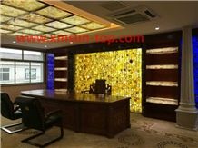 Yellow Agate Semiprecious Stone Wall/Semi Precious Stone Walling/Interior Decoration/Semi Precious Stone Panels/Semi-Precious Stone Wall Cladding/Semi Precious Stone Wall Covering/Interior Decoration