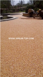 Yellow Pebbles& Gravels with Glue/Light Yellow Polished Pebbles/Pebble River Stone/Gravels-Small Size for Decoration in Landscaping, Garden, Walkway