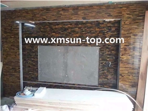 Yellow Tiger Eye Semiprecious Stone Tv Setting Wall/Semi Precious Stone Walling/Interior Decoration/Semi Precious Stone Panels/Semi-Precious Stone Wall Cladding/Semi Precious Stone Wall Covering