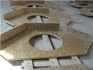 Jiangxi Yellow Granite,Rustic Granite Countertop,Bath Top,Sunset Gold Tops,Crysanthemum Yellow Granite Bath Top,Rust Yellow Granite Sink Vanity Top,China Yellow Sun Set Countertop,Bath Tops