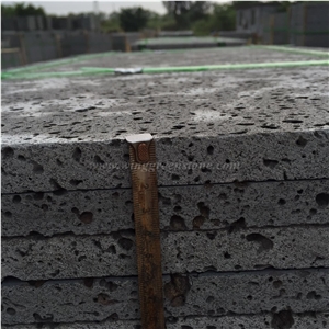Lava Stone Tile Pavement,Big Hole Lava Stone Sawn Cut Tile, Lava Stone Slab, Lava Stone Tile for Garden Pavement Volcanic Rock Pavement, Winggreen