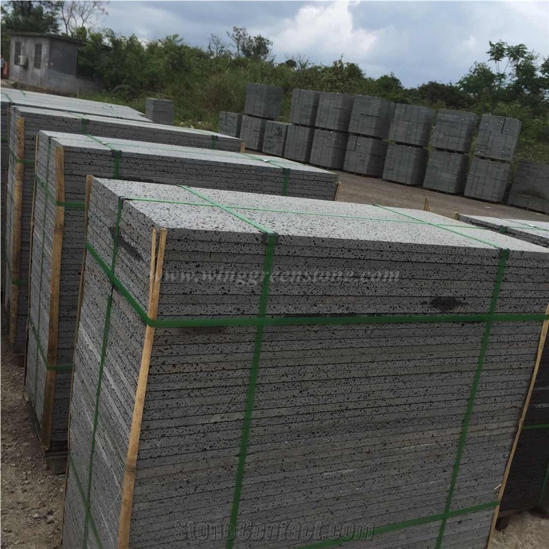 Lava Stone Tile Pavement,Big Hole Lava Stone Sawn Cut Tile, Lava Stone Slab, Lava Stone Tile for Garden Pavement Volcanic Rock Pavement, Winggreen