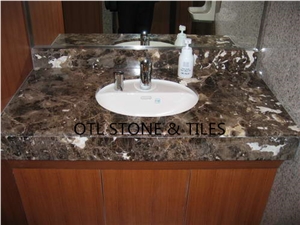 Dark Emperador Vanity Tops / Bathroom Vanity Tops / Marble Vanity Tops / Custom Vanity Tops