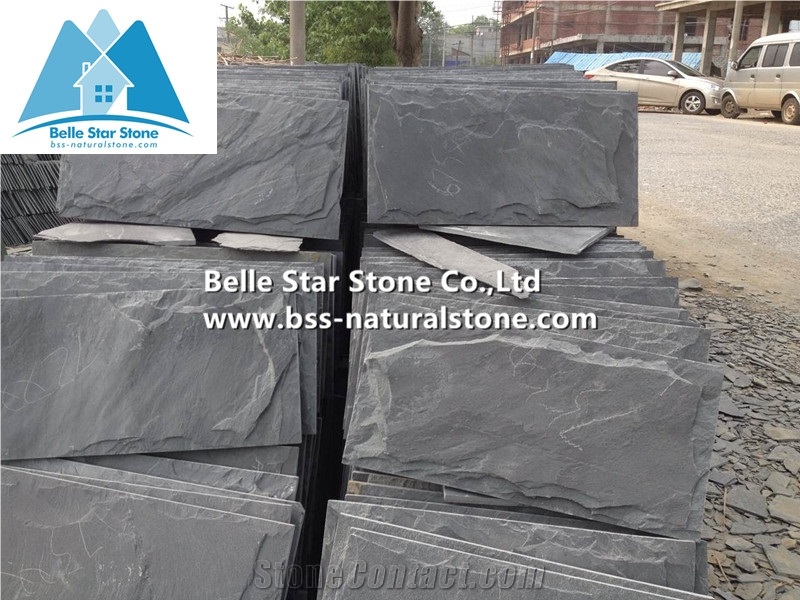 Black Split Face Slate Mushroom Stone,Natural Mushroom Wall Cladding,Charcoal Grey Slate Mushroom Wall Stone,Mushroom Landscaping Stone,Mushroom Pillar Stone