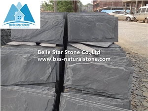 Black Split Face Slate Mushroom Stone,Natural Mushroom Wall Cladding,Charcoal Grey Slate Mushroom Wall Stone,Mushroom Landscaping Stone,Mushroom Pillar Stone