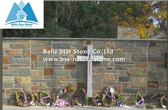 Chinese Multicolour Riven Slate Mushroom Stone,Rusty Slate Mushroom Wall Cladding,Copper Rust Slate Landscaping Stone,Autumn Rose Stone Wall Tile,Sunset Slate Stone Wall,Multicolor Pillar Mushroom