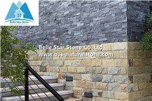 Chinese Multicolour Riven Slate Mushroom Stone,Rusty Slate Mushroom Wall Cladding,Copper Rust Slate Landscaping Stone,Autumn Rose Stone Wall Tile,Sunset Slate Stone Wall,Multicolor Pillar Mushroom