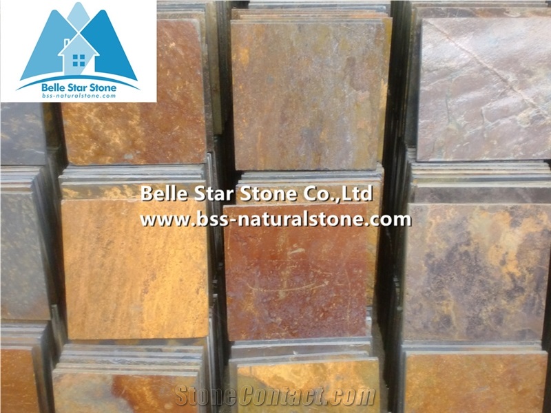 Chinese Multicolour Riven Slate Tiles,Copper Rust Split Face Slate Pavers,Multicolor Slate Patio Stones,Natural Paving Stone,Rusty Slate Wall Tiles,Slate Pavers,Multicolor Slate Floor,Walkway Pavers