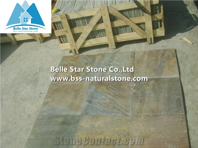 Chinese Multicolour Riven Slate Tiles,Copper Rust Split Face Slate Pavers,Multicolor Slate Patio Stones,Natural Paving Stone,Rusty Slate Wall Tiles,Slate Pavers,Multicolor Slate Floor,Walkway Pavers