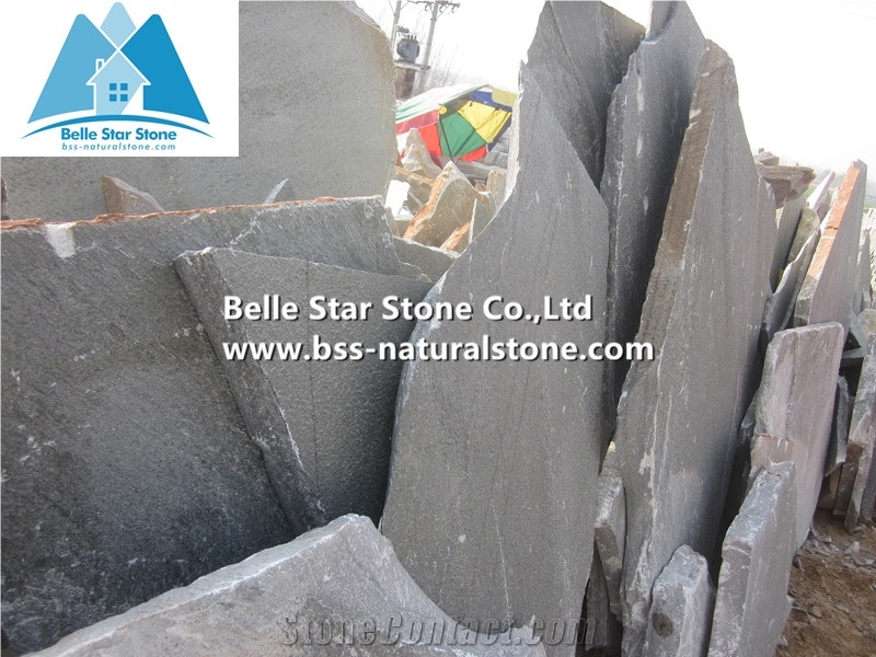 Grey Split Face Slate Random Flagstone,Grey Flagstone Pavers,Natural Flagstone Flooring,Riven Slate Pavers for Patio,Crazy Stone,Irregular Flagstone,Grey Flagstone Wall Cladding