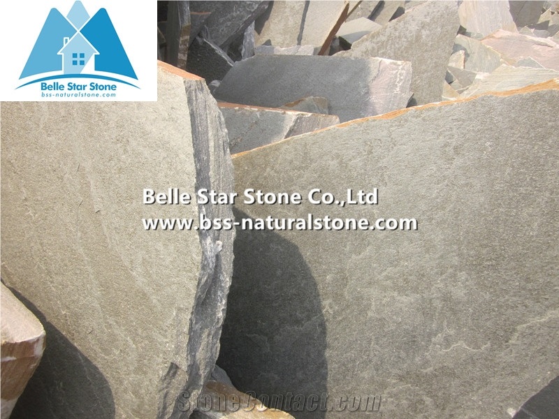 Grey Split Face Slate Random Flagstone,Grey Flagstone Pavers,Natural Flagstone Flooring,Riven Slate Pavers for Patio,Crazy Stone,Irregular Flagstone,Grey Flagstone Wall Cladding