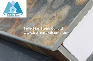 Multicolour Slate Steps,Rusty Split Face Slate Stair Treads,Half or 1/4 Bullnose Copper Rust Slate Staircase & Stair Riser,Autumn Rose Steps,Sunset Slate Stairs,Multicolor Slate Steps Stone