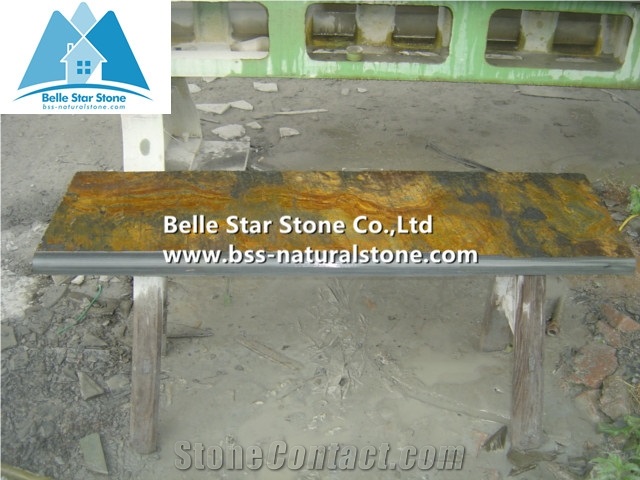 Multicolour Slate Steps,Rusty Split Face Slate Stair Treads,Half or 1/4 Bullnose Copper Rust Slate Staircase & Stair Riser,Autumn Rose Steps,Sunset Slate Stairs,Multicolor Slate Steps Stone