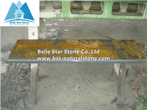 Multicolour Slate Steps,Rusty Split Face Slate Stair Treads,Half or 1/4 Bullnose Copper Rust Slate Staircase & Stair Riser,Autumn Rose Steps,Sunset Slate Stairs,Multicolor Slate Steps Stone