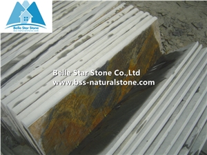 Multicolour Slate Steps,Rusty Split Face Slate Stair Treads,Half or 1/4 Bullnose Copper Rust Slate Staircase & Stair Riser,Autumn Rose Steps,Sunset Slate Stairs,Multicolor Slate Steps Stone