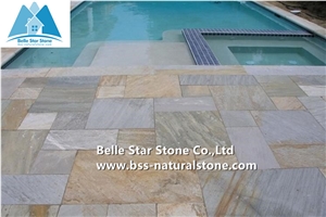 Oyster Split Face Slate Floor Tiles,Desert Gold Quartzite Pool Flooring,White Gold Quartzite Pool Coping Stones,Silver Sunset Quartzite Patio Pavers,Honey Golden Quartzite Patio Stones,Paving Stones