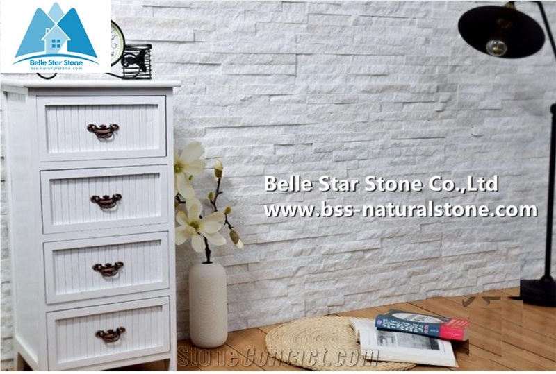 White Quartzite Stacked Stone,Real Thin Stone Veneer,Quartzite Culture Stone,White Stone Wall Panels,Z Stone Cladding,Quartzite Ledge Stone