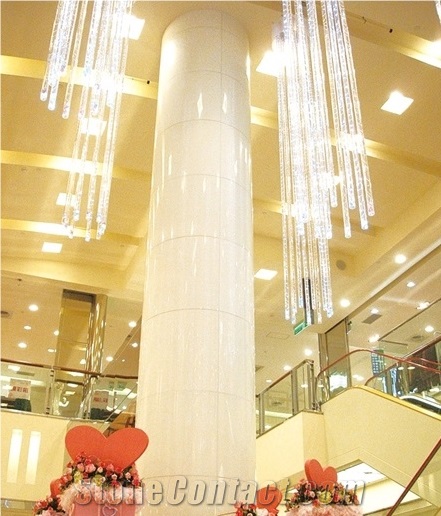 Anti-Bending White Nano Crystalline Stone Column