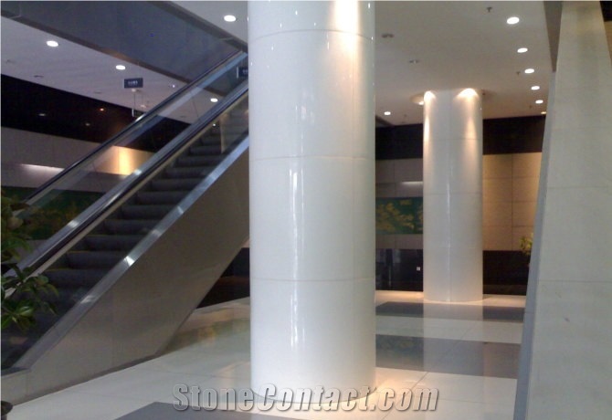Anti-Bending White Nano Crystalline Stone Column