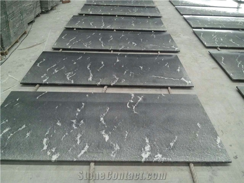 Snow Black Granite Snow Grey Granite Slabs & Tiles