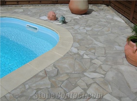 Solnhofen Flagstone Natural Stone - Quarry Rough, Solnhofen Stone Beige Limestone Flagstone