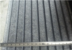 China Black Basalt Flamed Grooved Tiles