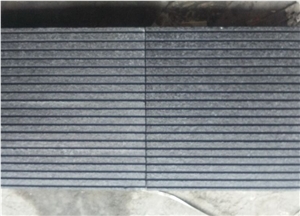 China Black Basalt Flamed Grooved Tiles