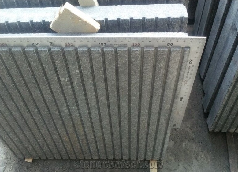China Black Basalt Flamed Grooved Tiles