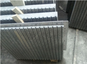 G684 Fuding Black Basalt, China Black Basalt Grooved Tiles
