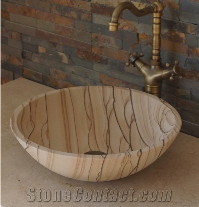 Sandstone Sink,Rainbow Sandstone Sink,Bathroom Sinks,Vessel Sinks,Wash Basins,Round Basins,Round Sinks