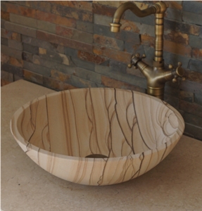 Sandstone Sink,Rainbow Sandstone Sink,Bathroom Sinks,Vessel Sinks,Wash Basins,Round Basins,Round Sinks