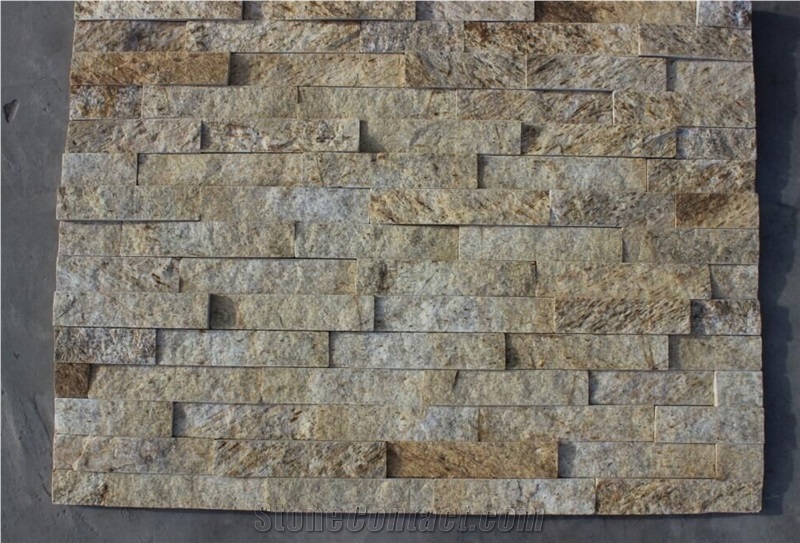 Wall Cladding,Ledge Stone,Stone Wall Panel,Quartzite Culture Stone,Beige Stone Wall Panel