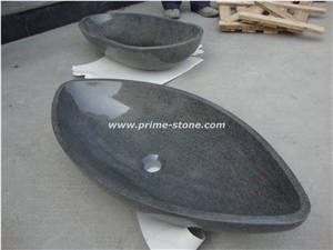 Granite Basin, Bathroom Basin, Dark Grey Basin, China Granite Basin, Oval Basin