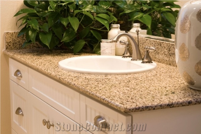 Crystal Yellow Granite Bath Countertops