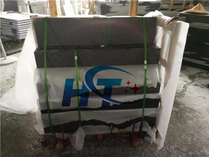 Building Stones Stairs & Steps, G654 Granite Stair Riser, China Impala Black Granite Stairs