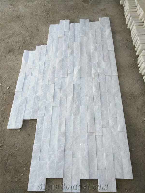Natural White Quartzite Cultured Stone, Crystal White Quartzite Wall Cladding