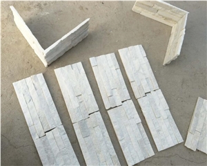 Natural White Quartzite Cultured Stone, Crystal White Quartzite Wall Cladding