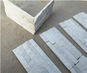 Natural White Quartzite Cultured Stone, Crystal White Quartzite Wall Cladding