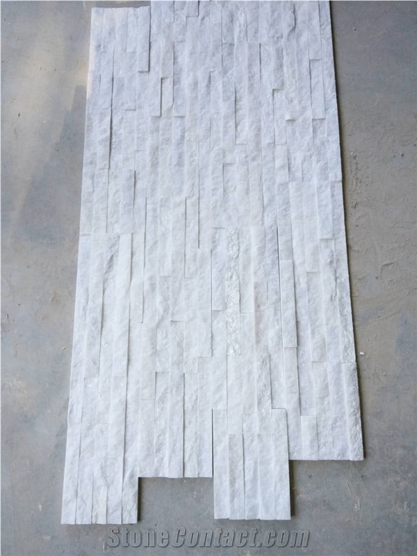 Natural White Quartzite Cultured Stone, Crystal White Quartzite Wall Cladding