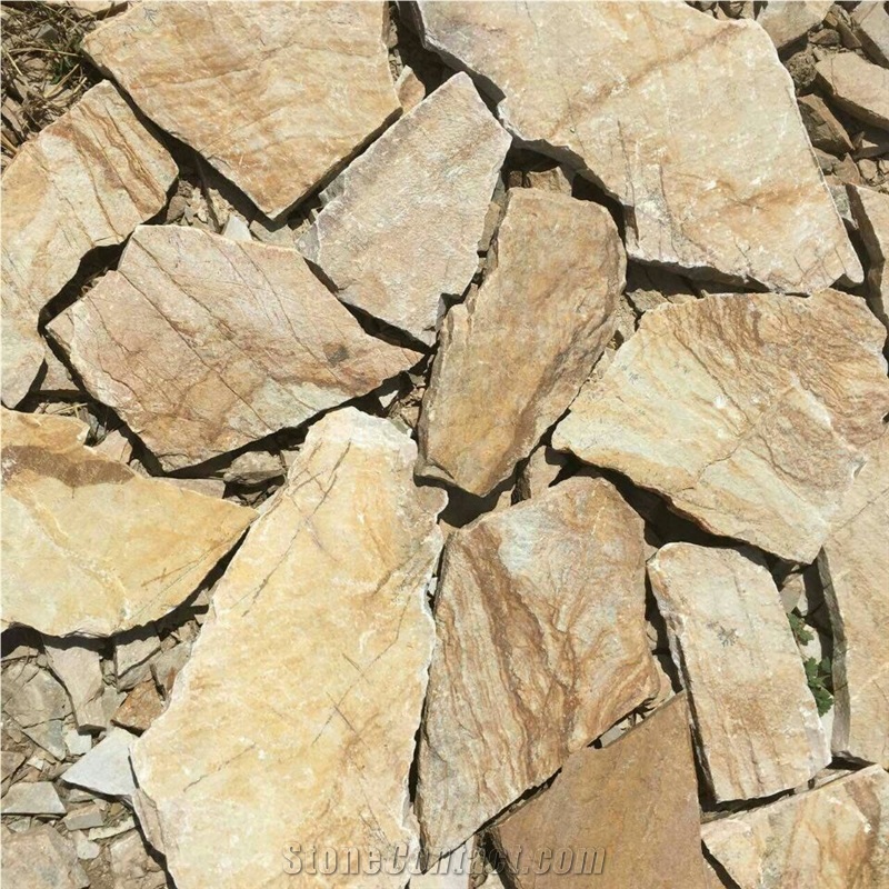Yellow Slate Flagstone in Paving