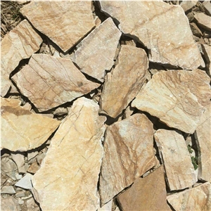 Yellow Slate Flagstone in Paving