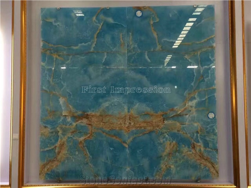 Blue Onyx Slabs & Tiles/Blue Onyx Polished Slabs for Wall and Floor Covering Tiles/Pure Blue Onyx Cut to Size/Onyx Tv Wall/Luxury Blue Onyx Big Slabs