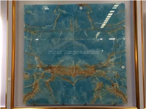Blue Onyx Slabs & Tiles/Blue Onyx Polished Slabs for Wall and Floor Covering Tiles/Pure Blue Onyx Cut to Size/Onyx Tv Wall/Luxury Blue Onyx Big Slabs