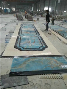 Blue Onyx Slabs & Tiles/Blue Onyx Polished Slabs for Wall and Floor Covering Tiles/Pure Blue Onyx Cut to Size/Onyx Tv Wall/Luxury Blue Onyx Big Slabs