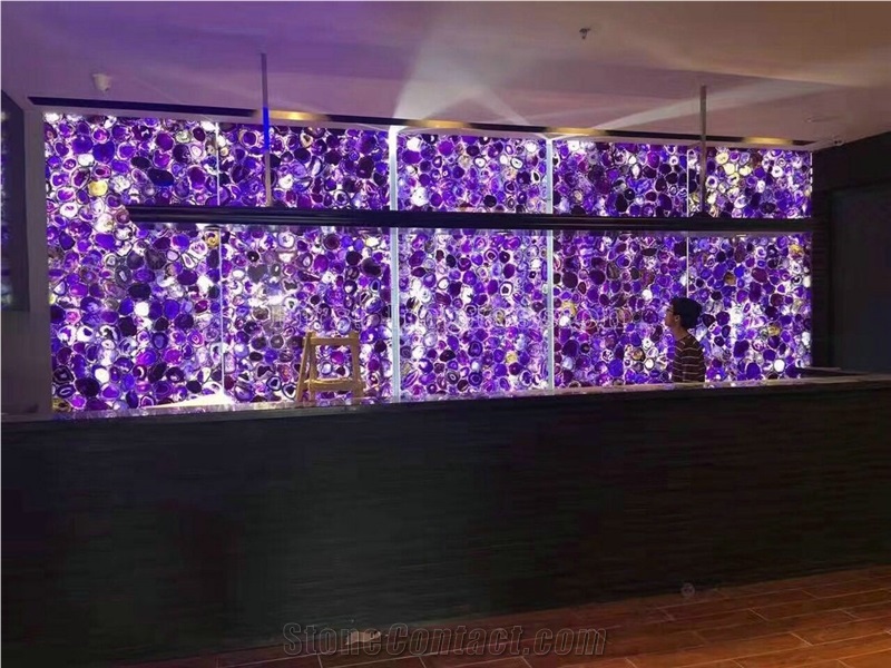 Cheapest Blue Agate Semiprecious Stone Big Slabs & Tiles/Customized & Wall/Floor Covering Tiles/Lilac Semi Precious Stone Panels/Blue Stone Flooring/Luxury Interior Decoration