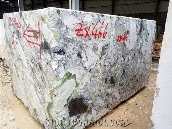 China White Beauty Marble Block/Ice Green Marble Block/Green Jade Building Stone/Cold Jade Marble Block/Primavera Marble Stone/White Beauty Marble Block