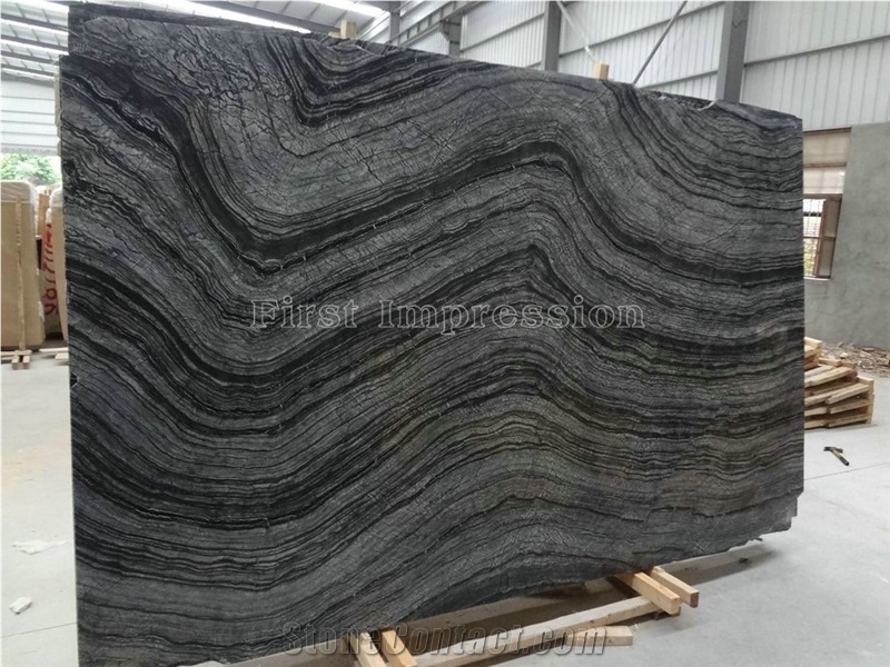 China Zebra Marble Big Tile&Slab/Chinese Dark Wooden Grain/Black Ancient Wood Vein/Old Negro Serpeggiante Marmol/Nero Palissandro/Hotel/Lobby/Bathroom Floor Cover/Feature Wall Pattern/Tv Set