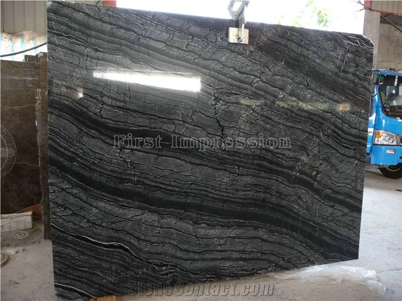 China Zebra Marble Big Tile&Slab/Chinese Dark Wooden Grain/Black Ancient Wood Vein/Old Negro Serpeggiante Marmol/Nero Palissandro/Hotel/Lobby/Bathroom Floor Cover/Feature Wall Pattern/Tv Set