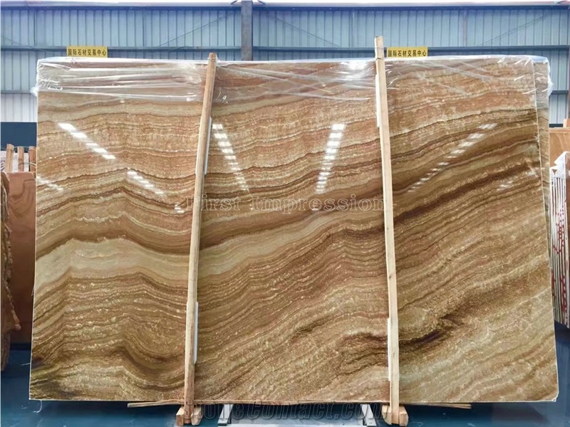 Dark Yellow Wood Grain Onyx Slabs & Tiles/China Yellow Onyx Slabs for Tv & Sofa Wall/High Quality & Best Price Wooden Onyx Big Slabs/Luxury Brown Onyx/Hot Sale Onyx Slab